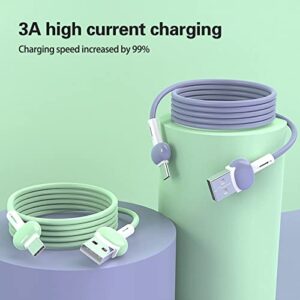 BGNTBUK Phone Chargers 2PC 1m 3A Silicone Data Cable Mobile Phone Color Fast Charging Line Liquid Soft Plastic Flash Charging Cable Charger Cable Magnetic