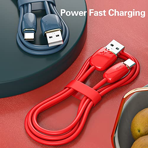 BGNTBUK Magnetic Phone Cords 10 Ft 1m 3A Silicone Data Cable Mobile Phone Color Fast Charging Line Liquid Soft Plastic Flash Charging Cable Type C Charging Cable 6ft