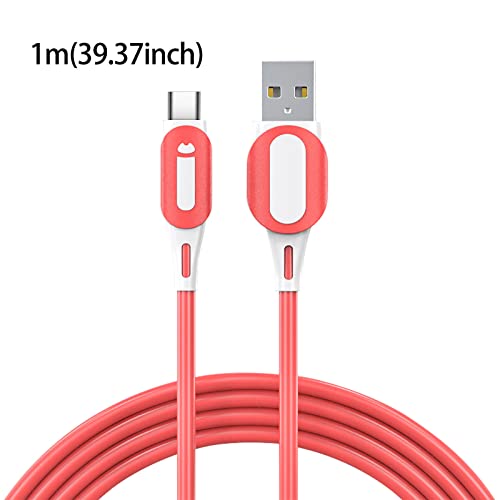 BGNTBUK Type C Charging Cable Fast Charge 10 1m 3A Silicone Data Cable Mobile Phone Color Fast Charging Line Liquid Soft Plastic Flash Charging Cable Wireless Charger for Note 8