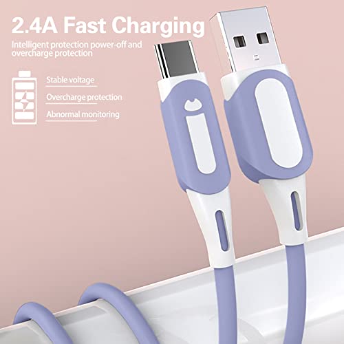 BGNTBUK Type C Charging Cable Fast Charge 10 1m 3A Silicone Data Cable Mobile Phone Color Fast Charging Line Liquid Soft Plastic Flash Charging Cable Wireless Charger for Note 8