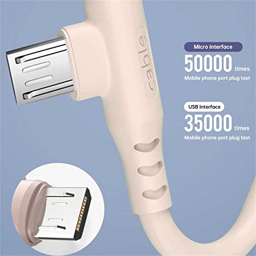 BGNTBUK Phone Charging Cables Android USB Cable Right Angle 90° Elbow Liquid Micro USB 3A Fast Charging Cable Lap Gear Home