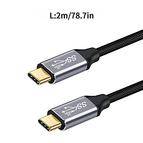 BGNTBUK Cable 2m Original Type C Male to Male Data Cable 100W 5A Fast Charge USB3.1Gen2 Dual Male 4K Screen Projection Video Cable Component Video Cable Extension