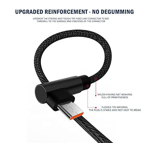 BGNTBUK Tab S3 Charging Cable USB C Cable Right Angle 90° Elbow Nylon Braided USB A to C 66W Fast Charging Cable Type C Cable 10ft Pack