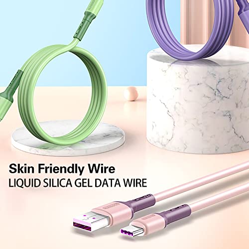 BGNTBUK Sub Cable 1m Silicone Data Cable Mobile Phone Color Fast Charging Line Liquid Soft Plastic Flash Charging Cable Suitable for Tpye C Charging Port Magnetic Type C Cable