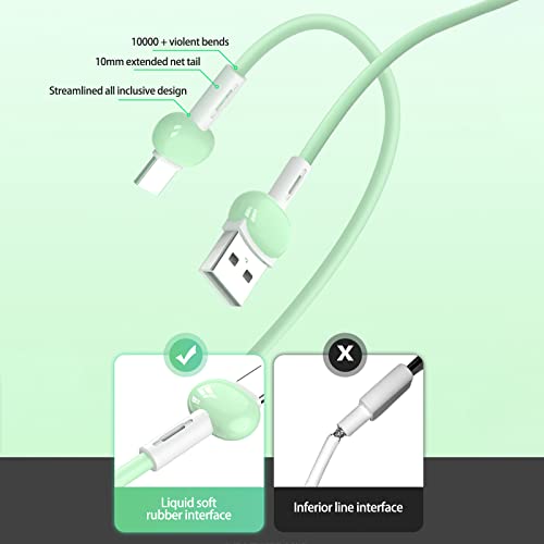 BGNTBUK Cords and Connectors 1m 3A Silicone Data Cable Mobile Phone Color Fast Charging Line Liquid Soft Plastic Flash Charging Cable S9 Charging Cable 10 Ft Fast Charge