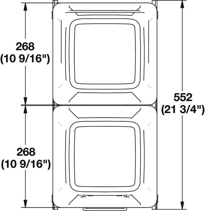 Kitchen Double 2 x 27 qt (54 Qt) Waste Bin Base Cabinet Pullout Trash System with Soft Close Slides and with Handle