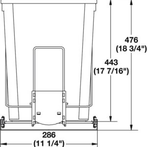 Kitchen Double 2 x 27 qt (54 Qt) Waste Bin Base Cabinet Pullout Trash System with Soft Close Slides and with Handle