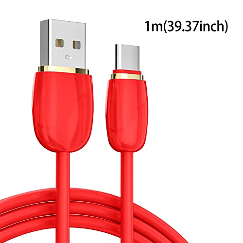 BGNTBUK 2 Cable 2m 2PCS 1m 3A Silicone Data Cable Mobile Phone Color Fast Charging Line Liquid Soft Plastic Flash Charging Cable Charger 10 Ft