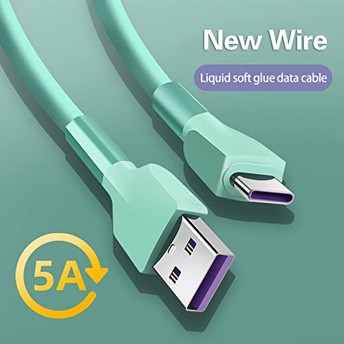 BGNTBUK Fast Charging Cables for S9+ 1m Silicone Data Cable Mobile Phone Color Fast Charging Line Liquid Soft Plastic Flash Charging Cable Suitable for Charging Cord Type C Bracelet