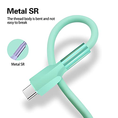 BGNTBUK Fast Charging Cables for S9+ 1m Silicone Data Cable Mobile Phone Color Fast Charging Line Liquid Soft Plastic Flash Charging Cable Suitable for Charging Cord Type C Bracelet