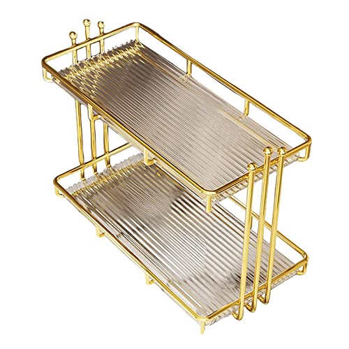 B Baosity Multifunctional Bathroom Countertop Organizer 2 Tiers Vanity Organizer Tray Holder for Kitchen Dresser Countertop Office Bathroom, M