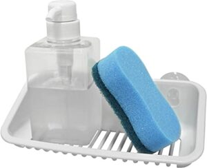 carrotez sink caddy organizer, sponge holder, suction holder for sponges, soap, scrubbers, rust resistant, kitchen, bathroom