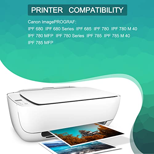 GREENBOX Compatible Ink Cartridges Replacement for Canon PFI-207 PFI-207MBK PFI-207BK PFI-207C PFI-207M PFI-207Y 8789B001 8788B0011 8790B001 8792B001 8791B001 for IPF 680 Printer (300ML, High-Yield)