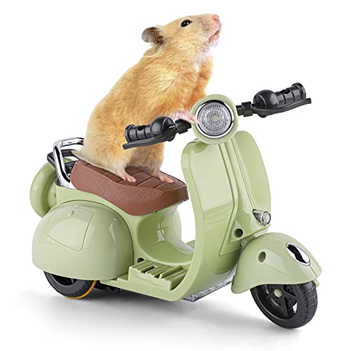 Hamster Toys Motorcycle Guinea Pig Toys Small Animal Toys for Dwarf Syrian Hamster Mice Mouse Gerbil Rat or Other Small Pets Green