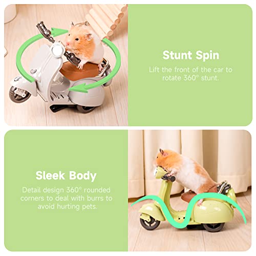 Hamster Toys Motorcycle Guinea Pig Toys Small Animal Toys for Dwarf Syrian Hamster Mice Mouse Gerbil Rat or Other Small Pets Green