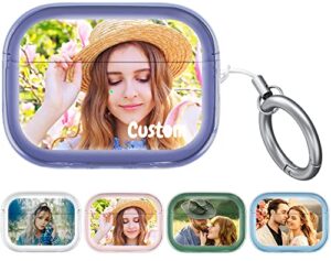personalized case for airpods pro 2nd generation cover, custom photo airpod pro 2 case soft clear tpu with keychain for men women,for apple airpods pro 2 2022