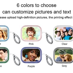 Personalized Case for Airpods Pro 2nd Generation Cover, Custom Photo Airpod Pro 2 Case Soft Clear TPU with Keychain for Men Women,for Apple AirPods Pro 2 2022