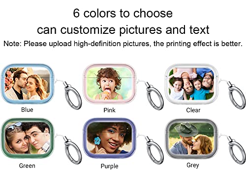 Personalized Case for Airpods Pro 2nd Generation Cover, Custom Photo Airpod Pro 2 Case Soft Clear TPU with Keychain for Men Women,for Apple AirPods Pro 2 2022