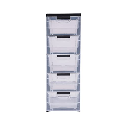 TBVECHI 5 Layer Storage Drawer, Plastic Dresser Storage Tower Closet Organizer Unit for Home Office Bedroom