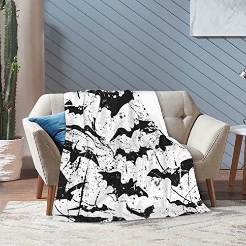Halloween Bat Throw Blanket Super Soft Warm Bed Blankets for Couch Bedroom Sofa Office Car, All Season Cozy Flannel Plush Blanket for Girls Boys Adults, 50"X40"