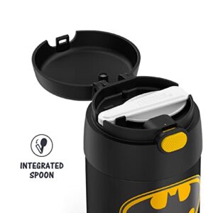 THERMOS FUNTAINER 12 Ounce Stainless Steel Vacuum Insulated Kids Straw Bottle, Batman & FUNTAINER 10 Ounce Stainless Steel Vacuum Insulated Kids Food Jar with Spoon, Batman