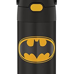 THERMOS FUNTAINER 12 Ounce Stainless Steel Vacuum Insulated Kids Straw Bottle, Batman & FUNTAINER 10 Ounce Stainless Steel Vacuum Insulated Kids Food Jar with Spoon, Batman