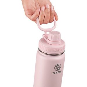 Takeya Actives Spout Lid Insulated Water Bottle, 24 oz, Blush & Actives Insulated Stainless Steel Water Bottle with Spout Lid, 24 oz, Teal