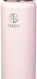 Takeya Actives Spout Lid Insulated Water Bottle, 24 oz, Blush & Actives Insulated Stainless Steel Water Bottle with Spout Lid, 24 oz, Teal