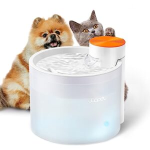 wopet cat water fountain w500, 118oz/1gal ultra silent true filtering dog water fountain with smart pump led light and 6 layers filtration, safe bpa-free pet water dispense for multi-cats (white)