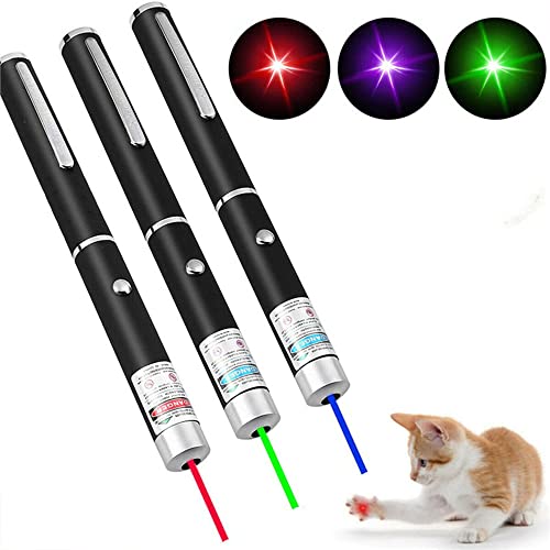 CGBDOU Cat Laser Toy Dog Laser Pointer Pet Interactive Toy Outdoor Signal Remote Control Indicator Red Green Blue Purple Light (Red)