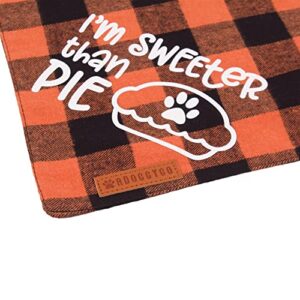 ADOGGYGO Thanksgiving Dog Bandanas, Orange Plaid Pet Scarf, Premium Cotton Fabric, Multiple Sizes Offered, Fall Thanksgiving Bandanas for Small Medium Dogs Pets (Small, Thanksgiving)