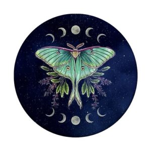 Aesthetic Luna Moth Witchy Floral Moon Phases Moon Moths PopSockets Standard PopGrip