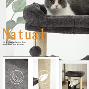 Hoopet cat Tree Tower,cat Scratching Post for Indoor Cats,Featuring with Super Cozy Perch,Cat Self Groomer and Interactive Dangling Ball Great for Kittens and Cats