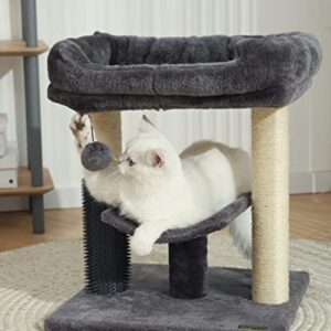 Hoopet cat Tree Tower,cat Scratching Post for Indoor Cats,Featuring with Super Cozy Perch,Cat Self Groomer and Interactive Dangling Ball Great for Kittens and Cats