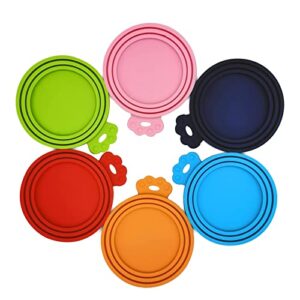gabann pet food can lids, silicone can cover for pet food cans, food safe, bpa free & dishwasher safe, 1 fit 3 standard size cans, universal size can caps lids, 6 pack