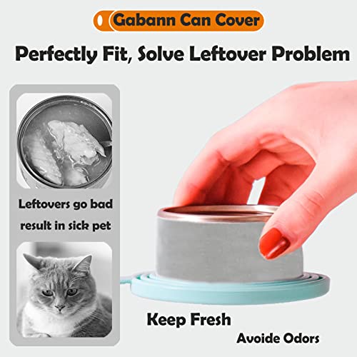 Gabann Pet Food Can Lids, Silicone Can Cover for Pet Food Cans, Food Safe, BPA Free & Dishwasher Safe, 1 Fit 3 Standard Size Cans, Universal Size Can Caps Lids, 6 Pack