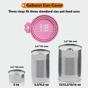 Gabann Pet Food Can Lids, Silicone Can Cover for Pet Food Cans, Food Safe, BPA Free & Dishwasher Safe, 1 Fit 3 Standard Size Cans, Universal Size Can Caps Lids, 6 Pack