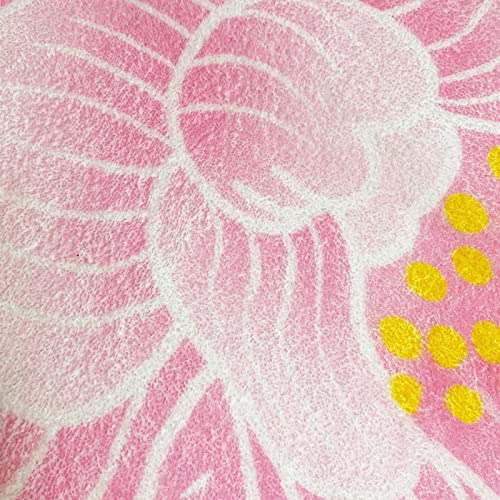 USTIDE Pink Flower Shaped Area Rug Washable Round Floral Carpet Absorbent Bathroom Rug Super Soft Round Play Rug for Kitchen Bedroom Living Room Nursery Decoration (39.3")