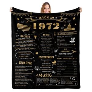 51th birthday gifts for women blanket, gifts for 51 year old, 51 years old birthday gift for women or men, valentine's day gifts back in 1972 51th anniversary wedding gift throw blanket 60”x50”
