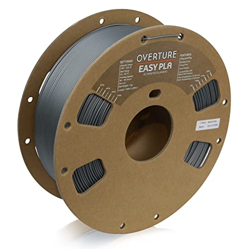 OVERTURE Easy PLA丨 1.75mm 3D Printer Filament, 5kg Cardboard Spool (11lbs), Dimensional Accuracy +/- 0.03mm, Fit Most FDM Printer (Black&White&Red&Rock White&Space Gray)