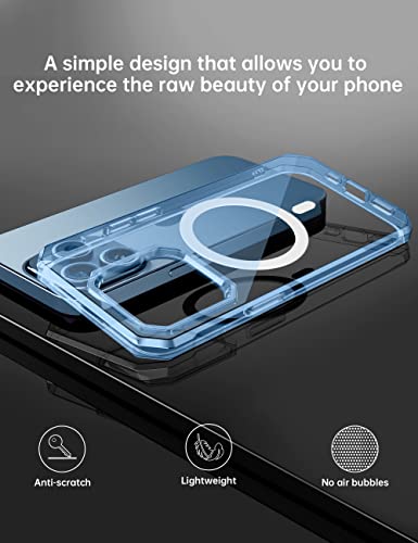 Kakalux [for iPhone 13ProMax Phone case,Magnetic case for The iPhone 13ProMax is magsafe Compatible,Slim and Offers Military Grade Drop Protection for The iPhone 13ProMax (6.7'')- Blue.