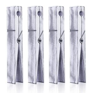 4 pieces 12 inches jumbo clothespin wood clips rustic clothes pins wooden giant clothespin towel holder large clothespins wall decor with spring for diy crafts wedding farmhouse bathroom laundry room