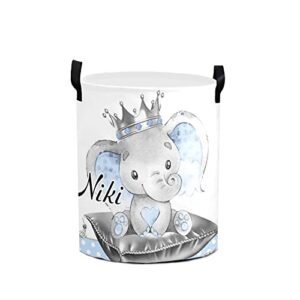 elephant laundry basket personalized with name laundry hamper with handle organizer storage bin bedroom decor for boys girls adults