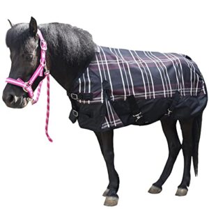 gallopoff 600d ripstop waterproof breathable mini horse rain sheet pony turnout rainsheet (no fill) redplaid 45