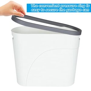 ZOFORTY 3 Pack Slim Plastic Trash Can Wastebasket 3 Gallon Small Garbage Bin with Handles Rectangle Waste Basket for Bathroom Kitchen Office Dorm