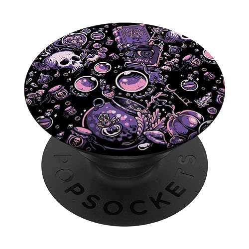 Witch's Essentials Pattern Witchy Design Halloween Cute PopSockets Standard PopGrip