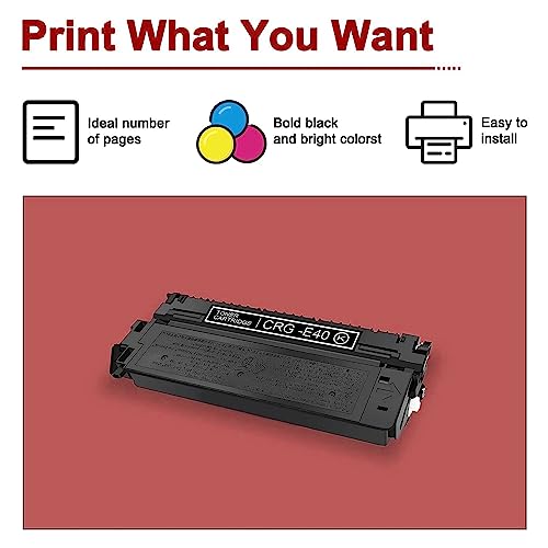 High Yield E40 Black Toner Cartridge (1491A002AA): NUC Compatible Cartridge E40 CRG-E40 Toner Replacement for Canon E40 Toner Cartridge PC 320 530 720 770 920 950 Printer - 1 Pack