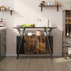 Bestier Buffet Cabinet with Storage, Kitchen Sideboard with Adjustable Shelf, Coffee Bar Cabinet for Kithcen Dinning Room Living Room.