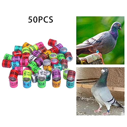 Gazechimp 50pcs Reusable 2023 Pigeon Leg Rings Numbered 8mm Bird Foot Bands for Parrot, Quail, Chicks, Small Poultry, Canary, Lovebirds, Ducks, Mixed Color