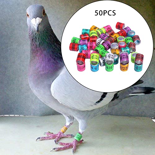 Gazechimp 50pcs Reusable 2023 Pigeon Leg Rings Numbered 8mm Bird Foot Bands for Parrot, Quail, Chicks, Small Poultry, Canary, Lovebirds, Ducks, Mixed Color